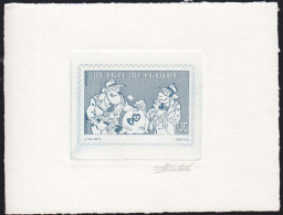 BELGIUM(1995) Sammy With Machine Gun. Die Proof In Blue Signed By The Engraver, Representing The FDC Cachet. Scott 1598 - Proeven & Herdruk