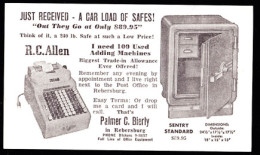 U.S.A.(1925) Electric Adding Machine. Safe. Postal Card With Illustrated Advertisement On Back Offering To Trade Adding - 1921-40