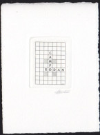 BELGIUM(1995) Scrabble. Die Proof In Black Signed By The Engraver, Representing The FDC Cachet. Scott No 1578. - Ensayos & Reimpresiones