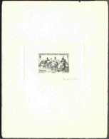 FRENCH WEST AFRICA(1947) Donkey Caravan. Die Proof In Black Signed By The Engraver MAZELIN. Scott No 42, Yvert 30 - Andere & Zonder Classificatie