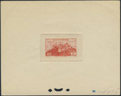 FEZZAN(1946) Sebha Fort. Trial Color Die Proof In Red With Color Code In Margin. Scott No 1N5, Yvert No 32. - Andere & Zonder Classificatie