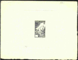 MARTINIQUE(1947) Mont Carbet. Stage Die Proof In Black Signed By The Engraver And Marked "(4)" In Margin. YT 241-2 - Andere & Zonder Classificatie