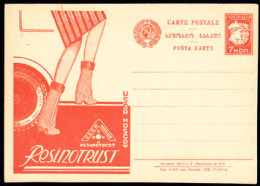 RUSSIA(1930) Tire. Woman's Legs With Rubber Boots. Postal Card With Illustrated Advertising "RESINOTRUST - The Rubber - ...-1949