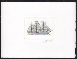 BELGIUM(1995) Sailing Ship Amerigo Vespucci. Die Proof In Black Signed By The Engraver. Scott No 1531.  - Proeven & Herdruk