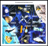 GABON(1999) Various Satellites. Imperforate M/S Of 12. Scott No 938. - Gabon (1960-...)