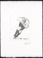 BELGIUM(1992) Speed Skating. Die Proof In Black Signed By The Engraver, Representing The FDC Cachet. Scott No B1101. - Probe- Und Nachdrucke