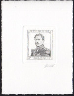 BELGIUM(1993) Old Leopold Stamp. Die Proof In Black Signed By The Engraver, Representing The FDC Cachet. Scott 1546 - Prove E Ristampe