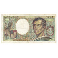 France, 200 Francs, Montesquieu, 1990, B.094762173, TB, Fayette:70.10b, KM:155d - 200 F 1981-1994 ''Montesquieu''