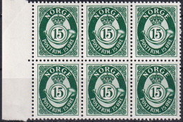 NORWEGEN 1950 Mi-Nr. 354 6er Block ** MNH - Nuovi