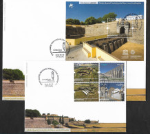 Portugal 2014 Elvas Et Fortifications Aqueduc Site UNESCO 2 FDC Cachet Local Elvas Garrison Border Town World Heritage - FDC