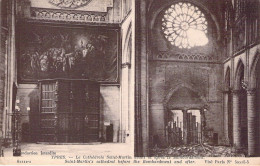 BELGIQUE - YPRES - La Cathédrale Saint Martin Avant Et Après Le Bombardement - Carte Postale Ancienne - Sonstige & Ohne Zuordnung