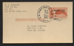 UXC1 Air Mail Postal Card APO 757 To Miami FL 1950 - 1941-60