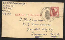 UXC2 Air Mail Postal Card Properly Used Army & Air Force Postal Service APO #120 1959 - 1941-60