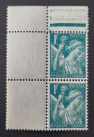 France 1944  N°650 Petit Format Tenant à Normal ** TB - 1939-44 Iris