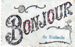 Bonjour De Melsele  Carte Avec Pailettes Voyagé En 190???? - Beveren-Waas