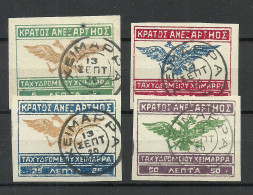 EPIRUS Epeiros Greece 1920 Unofficial Issue, Tax Taxe Revenue, 4 Stamps, O - Epiro Del Norte