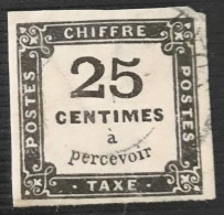 FRANCE - Taxe - N° 5A Type II - Oblitéré - 1871 - 25c Noir - TB - Used Stamps