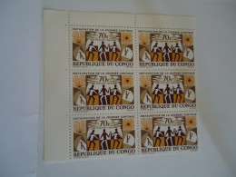 CONGO  MNH STAMPS BLOCK OF 6 ANNIVERSARIES - Unused Stamps