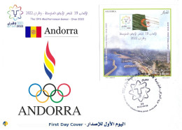 1899 FDC Cancellation ORAN 19th Mediterranean Games Sports Olympic Committee Logo Andorra Andorre - Autres & Non Classés