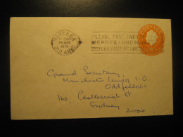 MAREEBA 1976 Lunch Four O'clock Gastronomy Time Cancel Postal Stationery Cover AUSTRALIA - Lettres & Documents