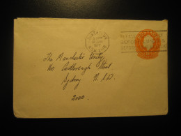 BLACKTOWN 1977 Lunch Four O'clock Gastronomy Time Cancel Postal Stationery Cover AUSTRALIA - Lettres & Documents