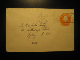 BLACKTOWN 1977 Lunch Four O'clock Gastronomy Time Cancel Postal Stationery Cover AUSTRALIA - Brieven En Documenten