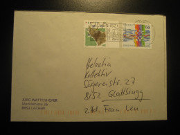 LACHEN 1996 To Glattbrugg Bull Cow Stamp On Cancel Cover SWITZERLAND - Briefe U. Dokumente