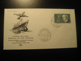 SAARBRUCKEN 1958 Rudolf Diesel FDC Cancel Cover SAARLAND Germany France - Lettres & Documents