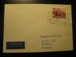 BEKESCSABA 1965 To Pernik Bulgaria Train Stamp On Air Mail Cancel Cover HUNGARY - Storia Postale