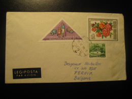 BEKESCSABA 1965 To Pernik Bulgaria Bus Van Truck Tram Tramway Traffic Flora 3 Stamp On Air Mail Cancel Cover HUNGARY - Covers & Documents