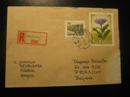BEKESCSABA 1967 To Pernik Bulgaria Train Railway 2 Stamp On Registered Cancel Cover HUNGARY - Lettres & Documents