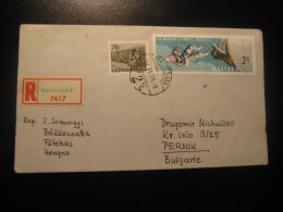 BEKESCSABA 1967 To Pernik Bulgaria Train Railway Space 2 Stamp On Registered Cancel Cover HUNGARY - Lettres & Documents