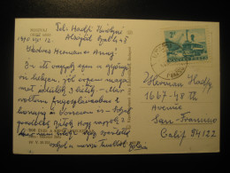 NOSZVAJ 1970 To San Francisco USA Bus Van Truck Stamp On Cancel Okisz Udulo Postcard HUNGARY - Cartas & Documentos