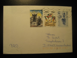 SZEGED 1997 To Kaiserslautern Train Railway Theatre Theater Dove Pigeon 3 Stamp On Cancel Cover HUNGARY - Cartas & Documentos