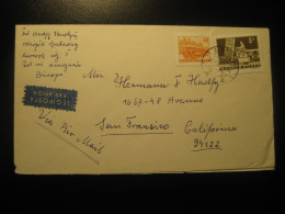 ALSOGOD 1972 To San Francisco USA Train Railway Bus Van Truck 2 Stamp On Air Mail Cancel Cover HUNGARY - Lettres & Documents