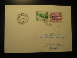 BRAILA 1973 To Madrid Spain Bus Van Truck 2 Stamp On Cancel Cover ROMANIA - Storia Postale