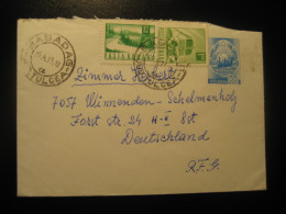 BABADAG 1973 To Winnenden Schelmenholz Germany Train Railway Stamp On Cancel Cover ROMANIA - Cartas & Documentos