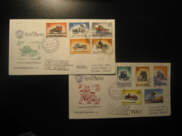 SAN MARINO 1962 To Rapallo Genova Renault Fiat Targa Florio Benz ... Auto Car FDC 2 Cancel Cover Italy Italia - Brieven En Documenten