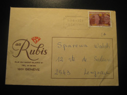 GENEVE 1975 To Lengnau Mont-Blanc Au Rubis Rubi Geology Geologie Mineral Minerals Cancel Cover SWITZERLAND - Autres