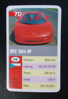 Trading Cards - ( 6 X 9,2 Cm ) 1993 - Cars / Voiture - MTX Tatra V8 - République Tchèque - N°7D - Engine