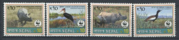 225b NEPAL 2000 - Yvert 686/89 - WWF Oiseau Rhinoceros - Neuf ** (MNH) Sans Charniere - Népal