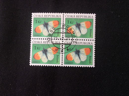 Bloc De 4 YT 977 Oblitéré  CZ 2021 Papillon Butterfly Orange Tip - Used Stamps