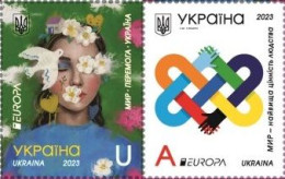 Ukraine 2023 Europa CEPT Peace Set Of 2 Stamps Mint - 2023