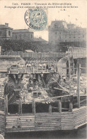 Delcampe - PARIS-TRAVAUX DU METROPOLITAIN FONCAGE D'UN CAISSON DANS LE GRAND BRAS DE LA SEINE - Pariser Métro, Bahnhöfe