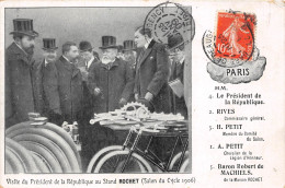 PARIS-VISITE DU PRESIDENT DE LA REPUBLIQUE AU STAND ROCHET - SALON DU CYCLE 1906- - Exhibitions