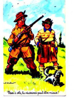 P ORDNER Vises A Coté Tu Reussiras Peut Etre Mieux, Couple De Chasseurs, Chien - Ordner, P.