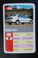 Trading Cards - ( 6 X 9,2 Cm ) 1993 - Cars / Voiture - Honda Civic - Japon - N°4B - Moteurs