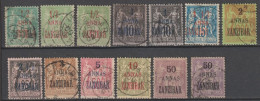 ZANZIBAR - TYPE SAGE - YVERT N° 17/25+28+29+31+31a OBLITERES - COTE = 466 EUR. - Usados