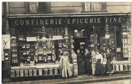 75   CARTE  PHOTO   CONFISERIE  EPICERIE  FINE   PARIS A  LOCALISER - Pubs, Hotels, Restaurants