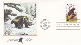 États-Unis FDC 1987 1759 Faune Gloutons - 1981-1990